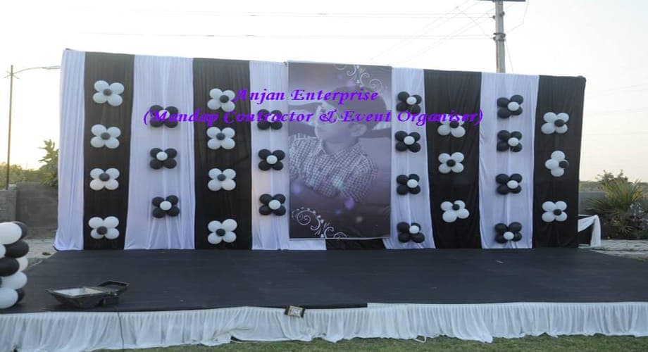 Black & White Birthday Party — event setup by Anjan Enterprise