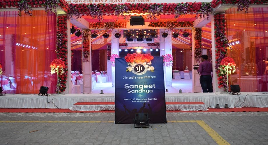 Sangeet Sandhiya - Kuvarbai Dharamshala — event setup by Anjan Enterprise